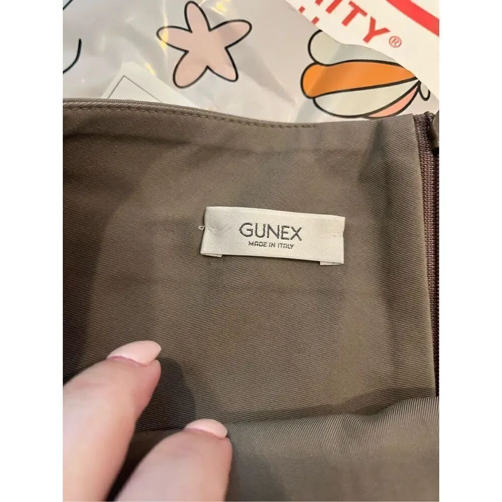 Gunex Italy Cucinelli Light Brown Front Pleat Skirt sz 6 EUC - Picture 5 of 8